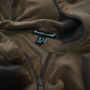 Charlotte Russe Chocolate Brown Zip-Up Hoodie